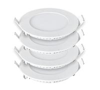 ENER-J 24W Round Recessed LED Ceiling Panel Light, Ultra Slim 220mm, 3000K Warm White, 30,000 Hours, Low Energy - Pack of 4
