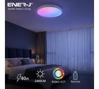 Ener-J 24W Scenic Surface Led Ceiling Light, Rgbic Colour Changing 380mm Round, Dimmable With Scene Modes