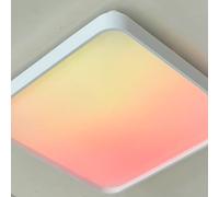 ENER-J 24W Scenic Surface LED Ceiling Light, RGBIC Multicolour Square 380mm x 380mm, Dimmable with Scene Modes in White ENER-J White