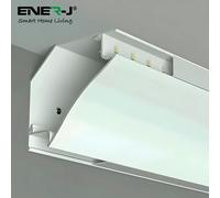 Ener-J 2m Gypsum LED Cove Light 45 Degreesâ Corner Aluminum Profile, White Finish