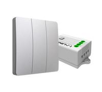 Ener-J 3 Gang Wireless Kinetic Switch, (Silver Finish) + 3 X 500W Rf Receiver