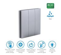 ENER-J 3 Gang Wireless Kinetic Switch Silver Series ENER-J Silver