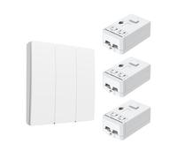 ENER-J 3 Gang Wireless Kinetic Switch, White+Non Dimmable + Wi-Fi 5A RF Receiver