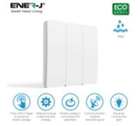 ENER-J 3 Gang Wireless Kinetic Switch White with 5A RF Receiver ENER-J White