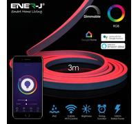 Ener-J 3 Meter Smart Wifi Rgb Led Neon Flex Kit With Remote, Plug & Play, App Control & Google Assistant Compatible