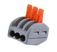 Ener-J 3 Way Spring Terminal Block Reusable Electric Cable Wire Connector 100Pcs