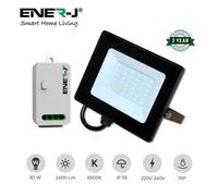 Ener-J 30W Led Floodlight Pre Wired With 500W Rf Receiver + 1 Gang Wireless Kinetic Switch (White Body)