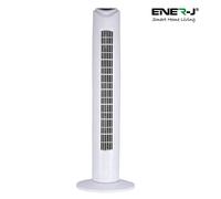 ENER-J 32 Inch Smart Wi-Fi Tower Fan Oscillating App Control 3 Modes in White ENER-J White