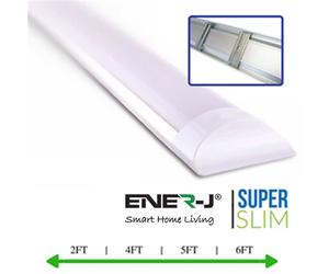 Ener-J 36W Prismatic LED Tube Batten complete fitting 1.2m, 3000 lumens, 4000K (pack of 2 units)