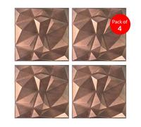 Ener-J 3D Pvc Wall Panel Faceted Diamond Red Copper 500X500mm (Pack Of 4)