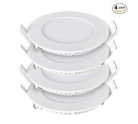 Ener-J 3W Recessed Round Led Mini Panel 85mm Diameter Hole Size 70mm 6000K