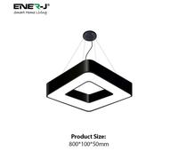 ENER-J 40W Hollow Square Pendant Light, Size: Side length 80 cms, Lampshade height 6 cms CCT