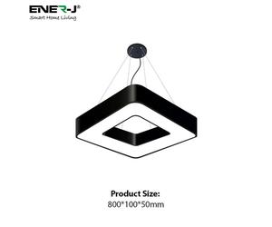 ENER-J 40W Hollow Square Pendant Light, Size: Side length 80 cms, Lampshade height 6 cms CCT