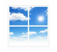 ENER-J 40W SKY LED 3D Ceiling Panel 60x60cms, Set of 4 Ultra Thin LED Panels, for Waiting Area, Hallway, Office and Home