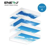 ENER-J 40W SKY LED Ceiling 60x60cms Panels with 3D Effect & Foldable Screwless Mounting Frame Kit