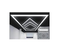 Ener-J 432W Designer LED Ceiling Light with Frame, 4 Arrow Grid with Border, Commercial Interior Lighting