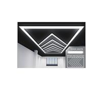 Ener-J 432W Designer LED Ceiling Light with Frame, 8 Arrow Grid with Border, Commercial Interior Lighting