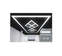 Ener-J 432W Designer LED Ceiling Light with Frame, 8 Diamond Grid with Border, Commercial Interior Lighting