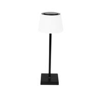 ENER-J 4W Table Lamp (Black Housing), 5V with 1800mAh Rechargeable Batteries, CCT & Dimming, 1.5M Cable, IP44 | Size: 25 cm diameter x 19 cm high ENER-J White 25 cm diameter x 19 cm high