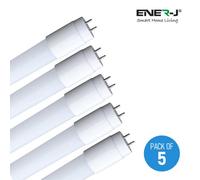 Ener-J 5 Pack 9W Led Tube Light 2Ft, 60Cms, 6000K Daylight, Led Tube Replacement Lights For Home, Office, Garrage, Workshop Usage