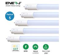 Ener-J 5 Pack T8 Led Tube 60Cm 9W Cct Switchable Colour Temperature