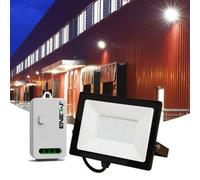 Ener-J 50W Led Floodlight Pre Wired With Eco Series 500W Non Dimmable Rf Wifi Receiver App Control Remotely Or Voice C