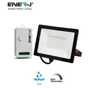 Ener-J 50W Led Floodlight With Rf Wireless Kinetic Switch 500W Non-Dimmable Receiver, Ip65 Outdoor Security Garden Flood Light