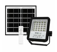 ENER-J 50W LED Floodlights with Solar Panels, 6W Solar Panel, 4AH Battery, 550 lumens