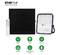 Ener-J 50W Led Floodlights With Solar Panels, 6W Solar Panel, 5Ah Battery, 600 Lumens