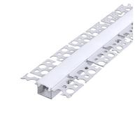 Ener-J 51 3mm X 12 5mm Recessed Plasterboard Trimless Aluminium Led Profile With Flange For Drywall 2M Kit 1mm Thickness Pack Of 4