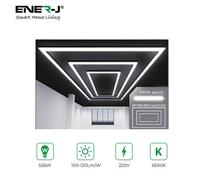 Ener-J 536W Designer Ceiling Light 3 Rectangle Inner Frame Border Cct Switchable Black 240V