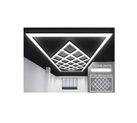 Ener-J 588W Designer LED Ceiling Light with Frame, 19 Diamond Grid with Border, Commercial Interior Lighting