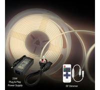 ENER-J 5m LED COB Strip 480L/M 24V, 4000K with RF Dimmer and 25W Plug & Play Power Supply