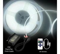 ENER-J 5m LED COB Strip 480L/M 24V, 6000K with RF Dimmer and 25W Plug & Play Power Supply