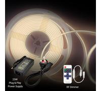 Ener-J 5M Led Cob Strip Light 320 Leds Per Metre 24V 4000K With Rf Dimmer And 25W Power Supply
