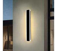 ENER-J 60cm Modern LED Outdoor Wall Light Bar 12W IP65 Waterproof Warm White - Black ENER-J Black
