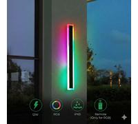 ENER-J 60cm RGB LED Wall Light Bar IP65 Waterproof Colour Changing Black ENER-J Black