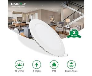 Ener-J 6W Recessed Round LED Mini Panel 120mm diameter (Hole Size 105mm), CE Driver, 90 Lm/Watt, RA 80, 3000K