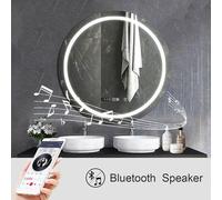 ENER-J 70cm Round Bathroom LED Mirror with Bluetooth Speaker, CCT Colour Changing, Dimmable Touch Control, Wall Mount