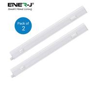 Ener-J 8W Led T5 Batten Light 60Cm 2 Pack Cct Switchable White 240V