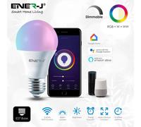 Ener-J 9W Smart Wifi A60 Bulb, 806 Lumens, Rgb+W+Ww, E27 Holder