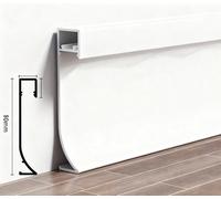 Ener-J Aluminium Skirting Profile Flat Stepped 80mm 2M Length Pack Of 4