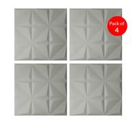 Ener-J Artistic 3D Geometric Relief Pu Leather Wall Panels 60X60Cm 20mm Thickness Size: 600 X 600 mm (Pack Of 4)