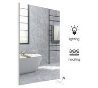ENER-J Bathroom Mirror Heater 450W Infrared Heating LED Light Wall Mounted IP54 Demister Style 600x800mm UK Plug in White ENER-J White