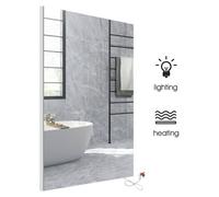 Ener-J Bathroom Mirror With Infrared Heater & Cct Changing + Dimmable Led Lights, 450W, 600X800mm, Plug & Play
