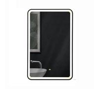 Ener-J Black Framed Led Bathroom Mirror 600X800mm Hand Wave Sensor, 3 Colour Dimmable Front Light, Anti-Fog Demister