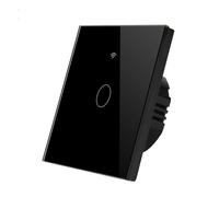 ENER-J Black Smart Switch - 1 Gang Wireless WiFi Switch, No Neutral Wire, Alexa & Google Compatible, UK Glass Panel