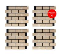 ENER-J Brick Pattern Acoustic Wall Panel PET MDF Size 610 x 690mm (Pack of 4) in White ENER-J White