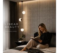 Ener-J Britwall Acoustic Slat Wall Panel Metallic Beige Gold Vein 2400 X 600 X 21 mm