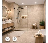ENER-J BRITWALL Concrete Beige PVC Shower Panel - 2.4m x 1m x 10mm ENER-J Beige